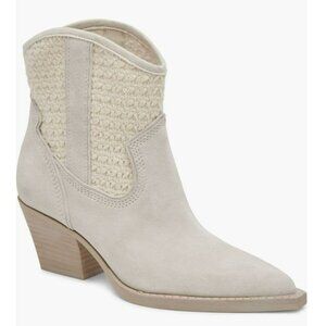 Dolce Vita Ivory Crochet Suede Size 7 Cowboy Boots NEW